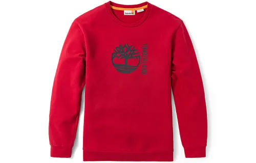 Timberland Sweatshirts Men's Red Sage Grass Crew Neck Moderate