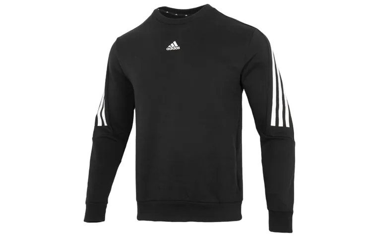 Adidas Sweatshirts Men's Black Crew Neck Moderate Straight Fit