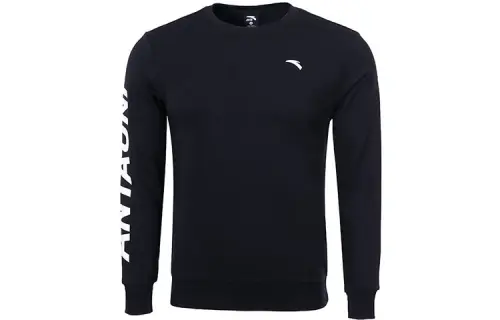 ANTA Life Collection Sweatshirts Men's Black Crew Neck Moderate Regular