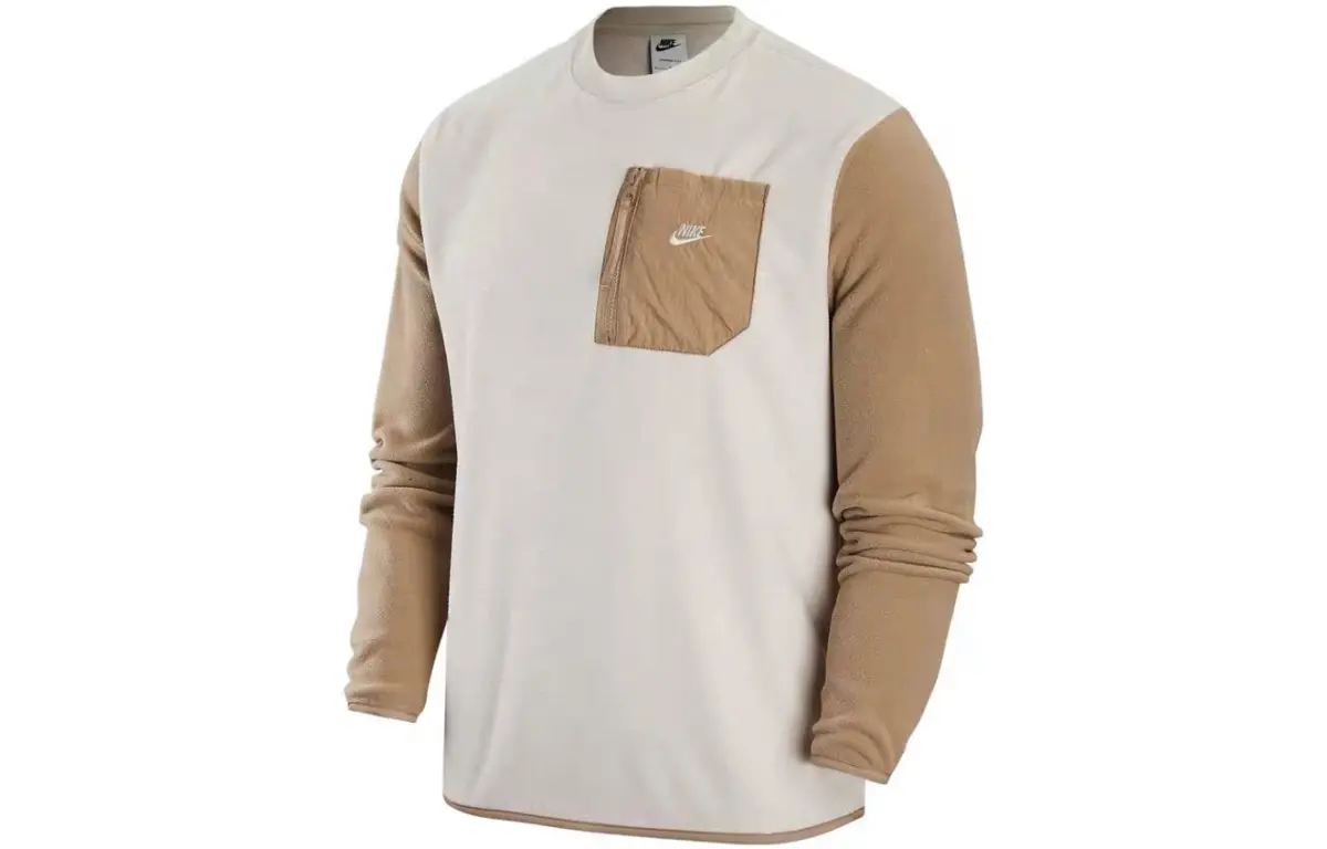 Nike Sweatshirts Men's Light Earth Umber Crew Neck Thickened Regular