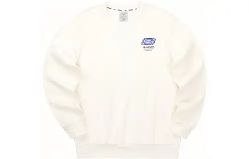 Skechers Multicolor Casual Collection, Letter Print Crew Neck Fleece Lined Knitted Fabric Pullover Sweatshirt Unisex