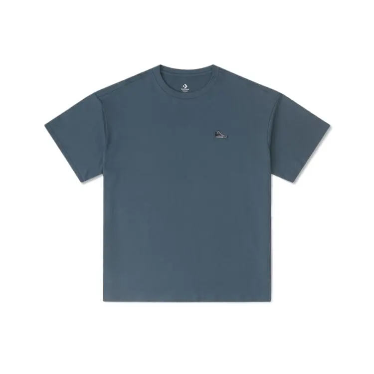 Converse T-Shirts Unisex Blue Crew Neck Moderate Straight Fit