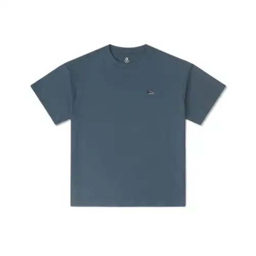 Converse T Shirts Unisex Blue Crew Neck Moderate Straight Fit