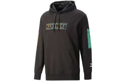 PUMA Sweatshirts Men's Black Hooded Moderate Regular