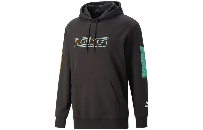 PUMA Sweatshirts Men's Black Hooded Moderate Regular