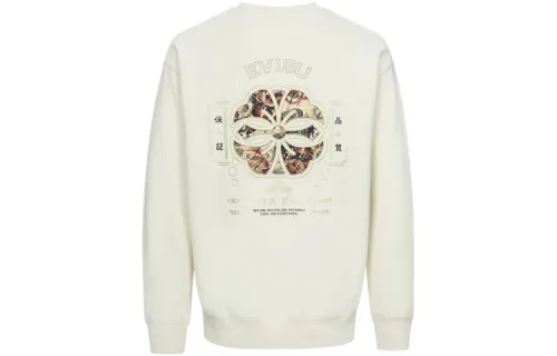 EVISU Sweatshirts Men's Ecru Crew Neck Moderate Regular