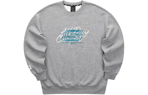 Skechers Sweatshirts Unisex Medium Heather Gray Crew Neck Moderate Regular