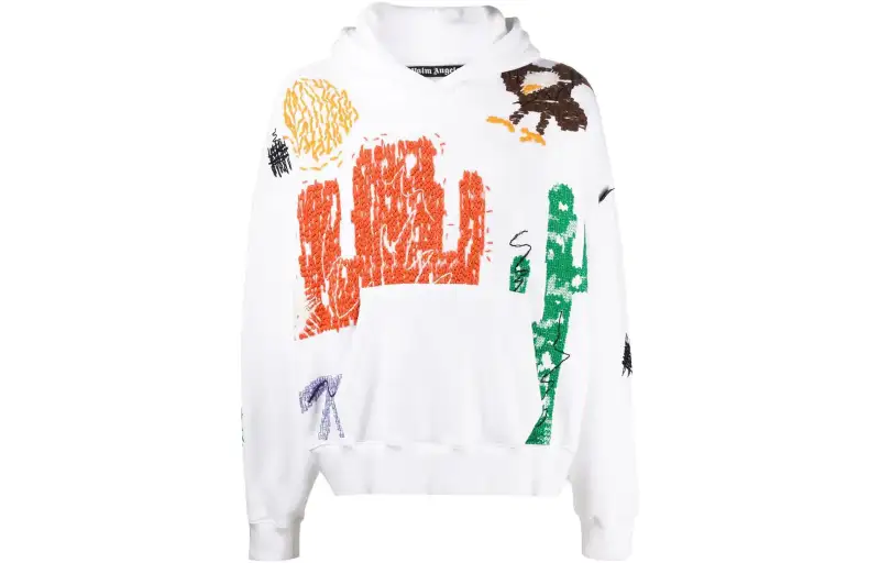 PALM ANGELS Sweatshirts Men's White Hooded Moderate Regular