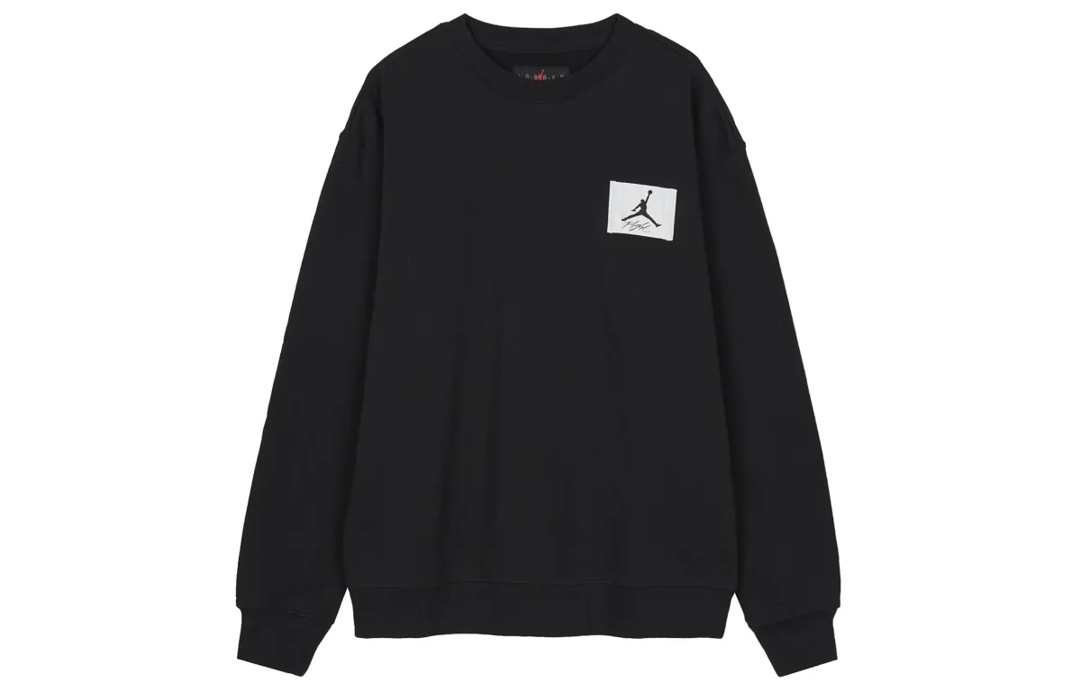 Jordan ESSENTIALS Sweatshirts Men's Black Crew Neck Thickened Regular