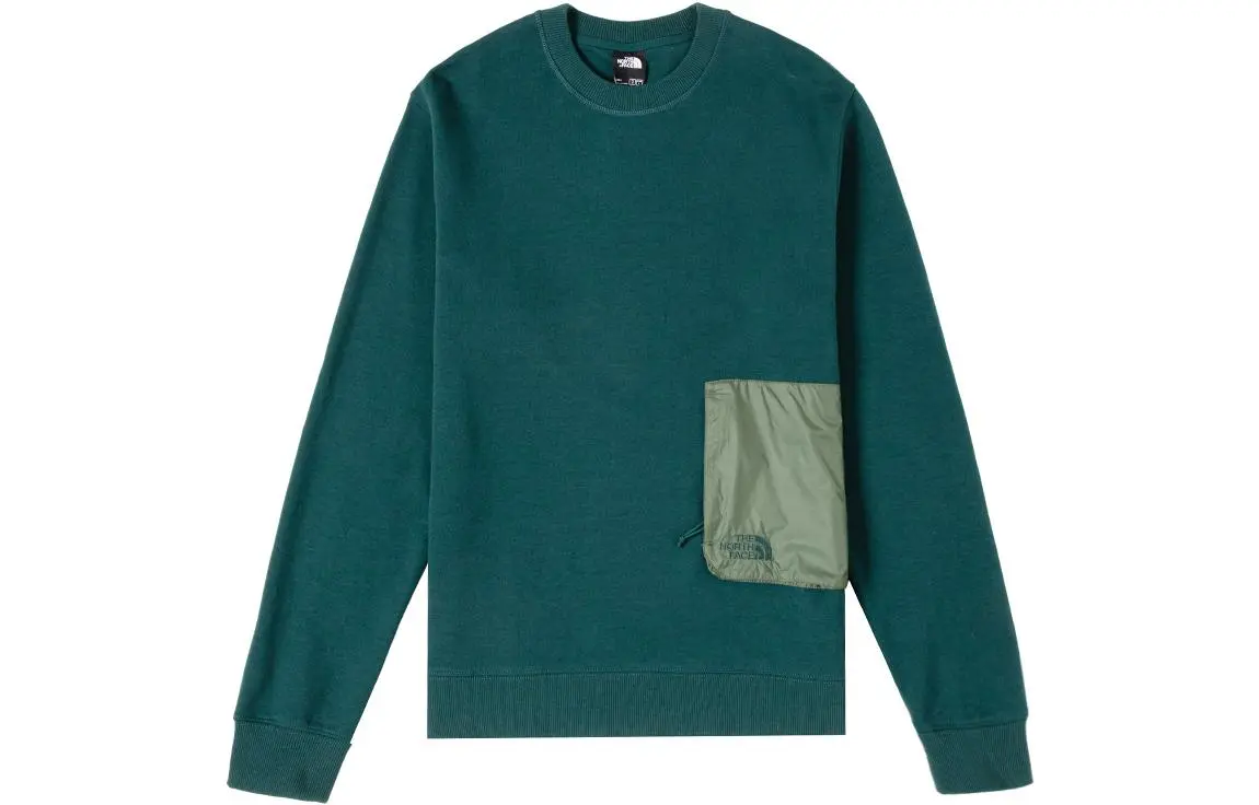 THE NORTH FACE Sweatshirts Men's Green Crew Neck Moderate Regular
