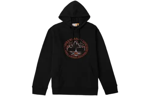 Timberland Sweatshirts Men's Black Hooded Moderate Regular