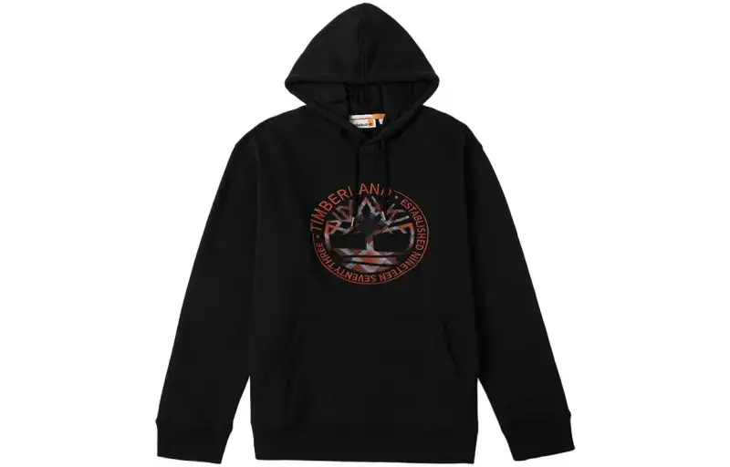Timberland Sweatshirts Men's Black Hooded Moderate Regular