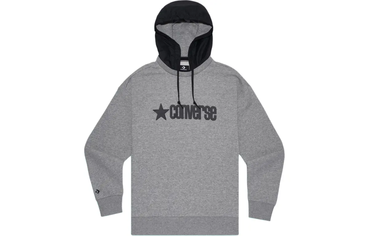Converse Sweatshirts Men's Gray Hooded Moderate Regular