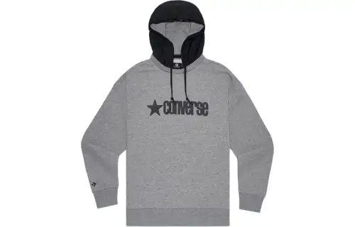 Converse Sweatshirts Men's Gray Hooded Moderate Regular