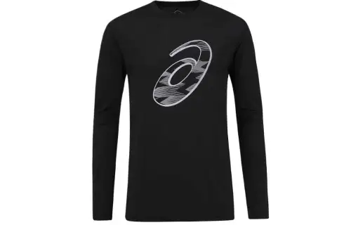 ASICS T Shirts Men's Black Crew Neck Moderate
