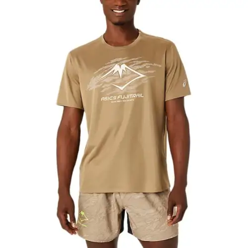 Asics FUJITRAIL T Shirt Men's Pepper/Feather Gray/Oat