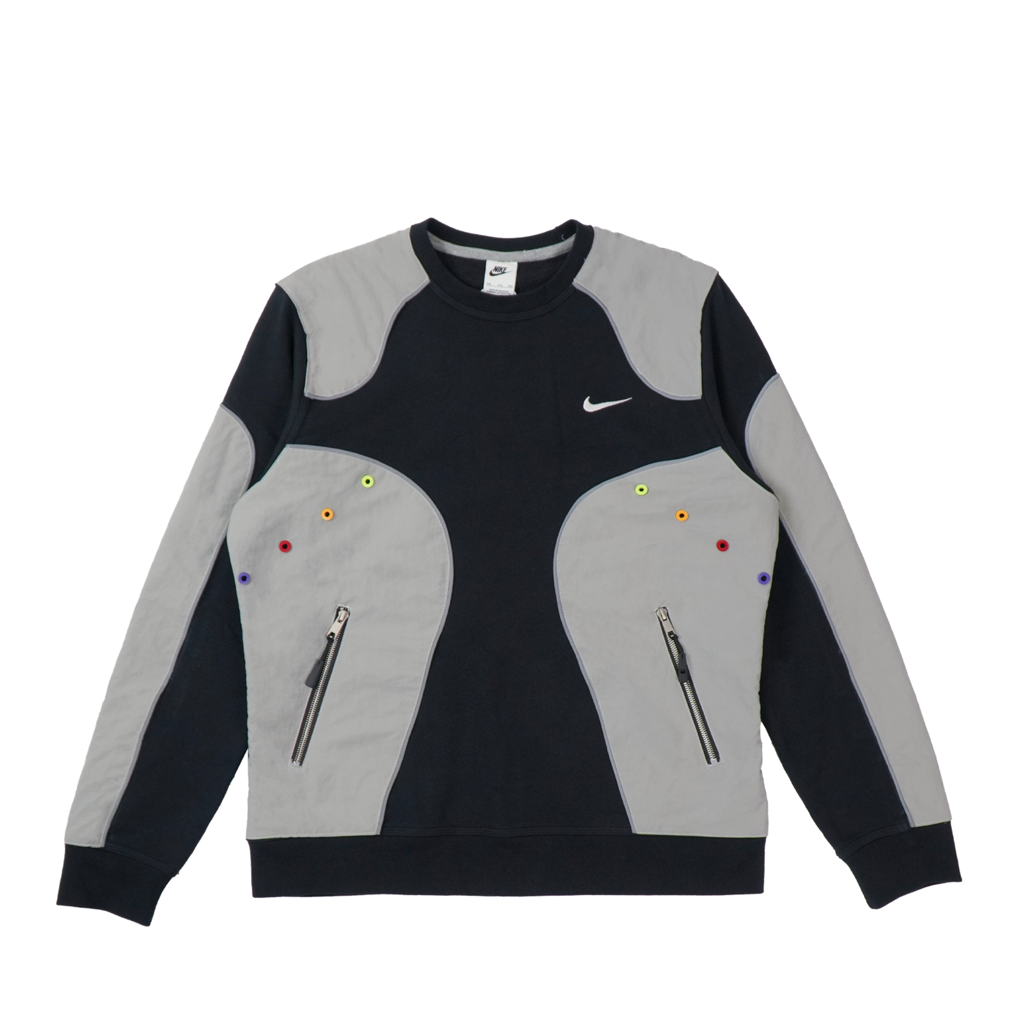 Nike, uniform, retroreflective trend black warm sweatshirt for traveling for leisure with a round collar for men and women, custom-made, American style