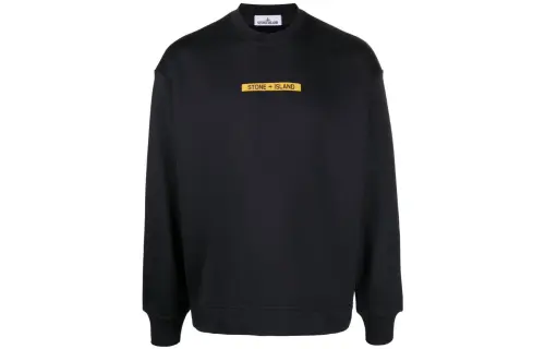 STONE ISLAND Sweatshirts Men's Black Crew Neck Moderate Regular