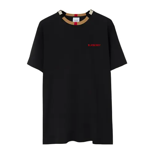 Burberry T Shirts Men's Black Crew Neck Moderate