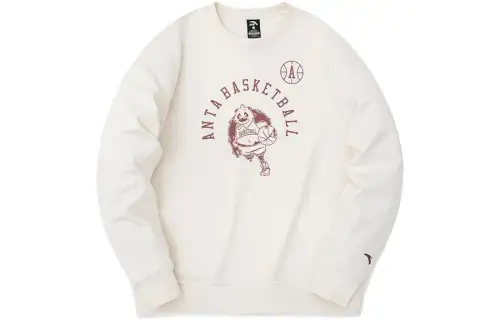 ANTA Sweatshirts Men's White Crew Neck Moderate Regular