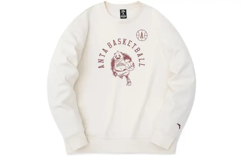 ANTA Sweatshirts Men's White Crew Neck Moderate Regular