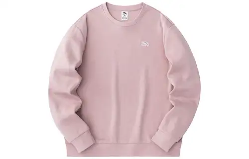 Anta Lifestyle Collection, Casual Knitted Fabric Base Layer Fleece Lined Long Sleeved Sweatshirt Unisex Hibiscus Powder