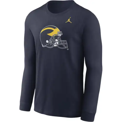 Jordan Michigan Wolverines Alternate Logo Men's Jordan College Long Sleeve T Shirt