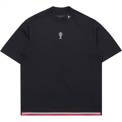 Jordan T Shirts Men's Black Crew Neck Moderate Straight Fit