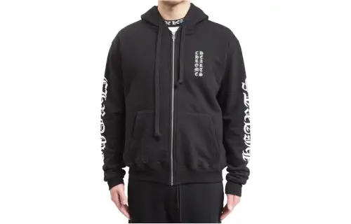 Chrome Hearts Sweatshirts Unisex Black Hooded Moderate Other