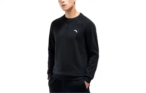 ANTA Sweatshirts Men's Black Crew Neck Thickened Regular