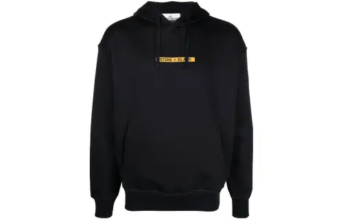 STONE ISLAND Sweatshirts Men's Black Hooded Moderate Regular