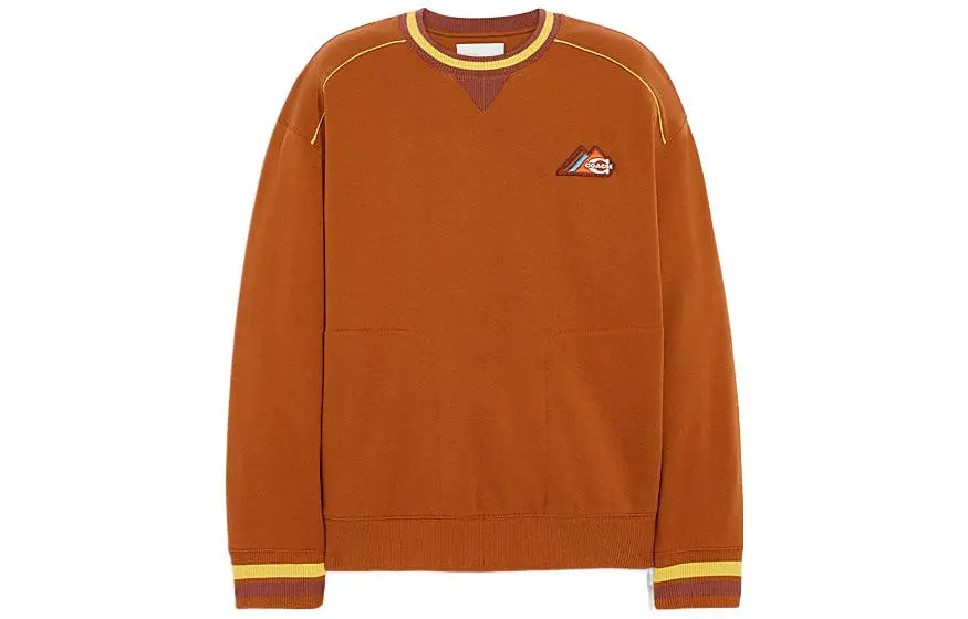 COACH Sweatshirts Men's Caramel Crew Neck Moderate Regular