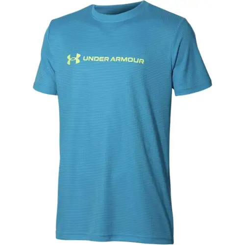 Under Armour WordmarkSpeed Stride SS25 T Shirt Unisex Ether Blue/Sonic Yellow