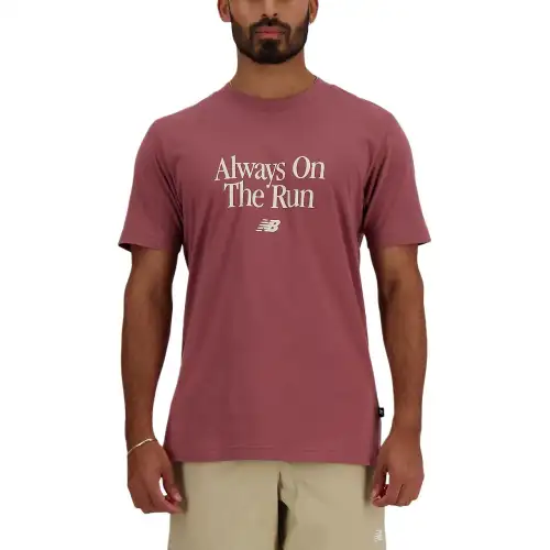 New Balance Sport Essentials T Shirt Men's Washed Burgundy Red