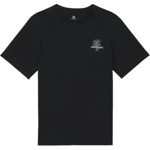 Converse T Shirts Men's Black Crew Neck Moderate Straight Fit
