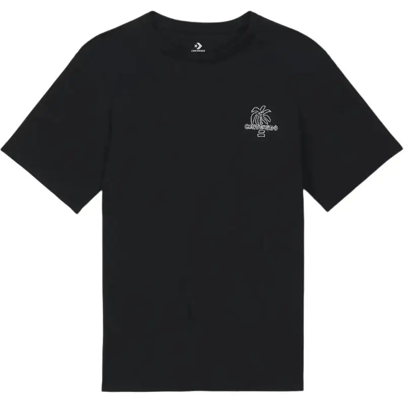 Converse T Shirts Men's Black Crew Neck Moderate Straight Fit