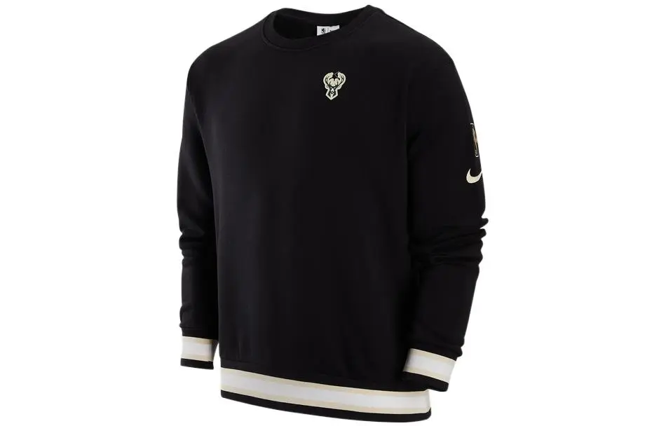 Nike Sweatshirts Men's Black Crew Neck Moderate Straight Fit