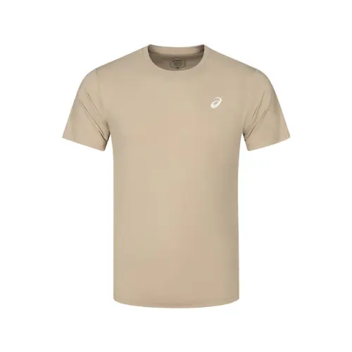 ASICS T Shirts Men's Khaki Crew Neck Moderate Other