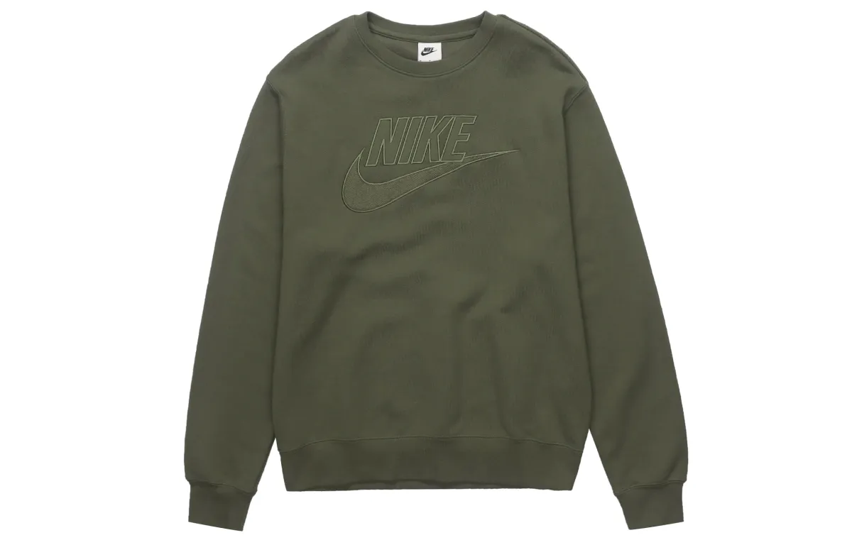 Nike Sweatshirts Men's Olive Green Stand Collar Moderate Other