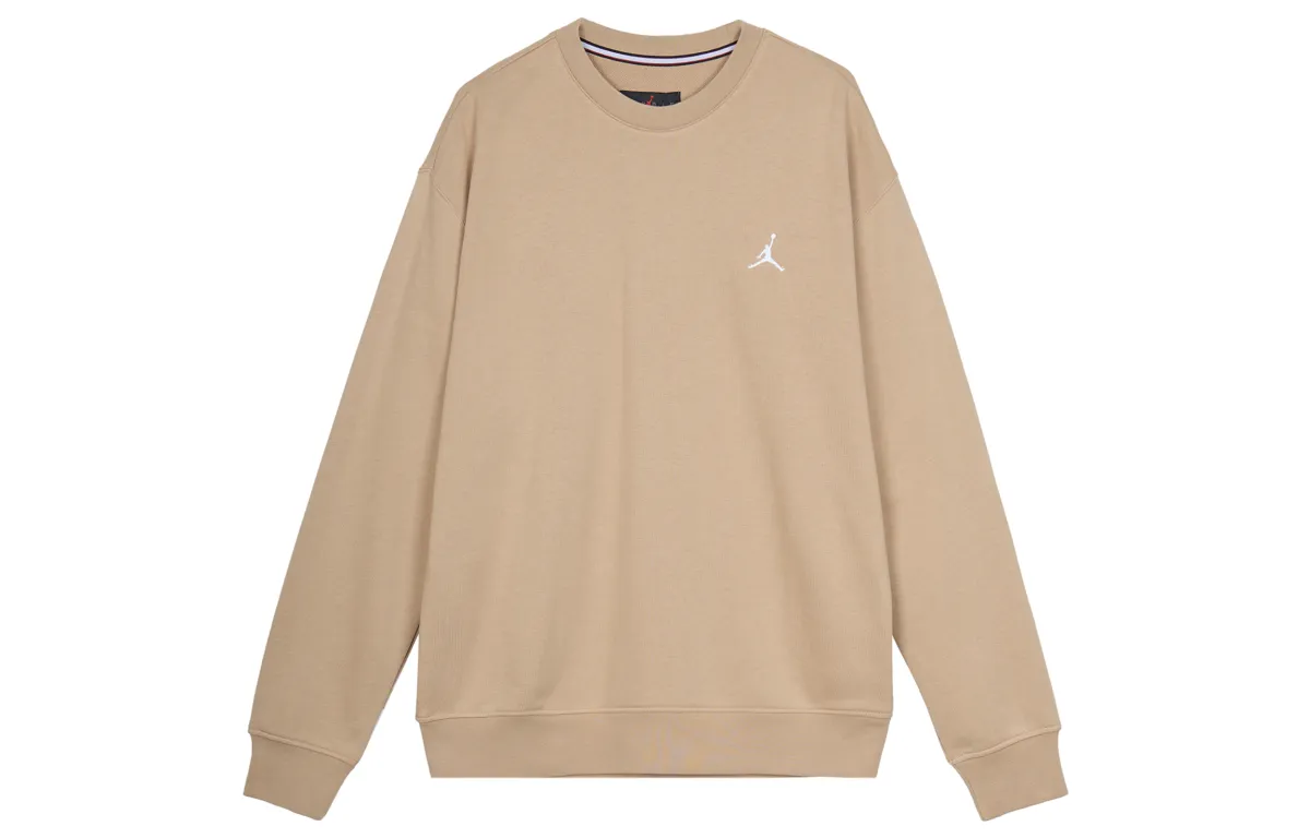 Jordan ESSENTIALS Sweatshirts Men's Khaki Crew Neck Moderate Regular