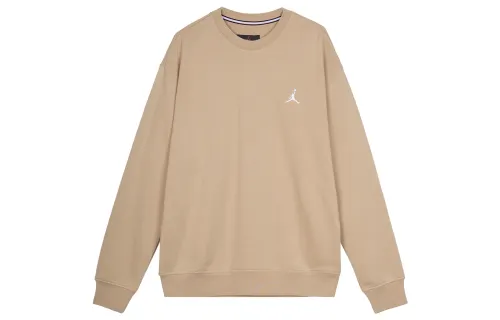 Jordan ESSENTIALS Sweatshirts Men's Khaki Crew Neck Moderate Regular