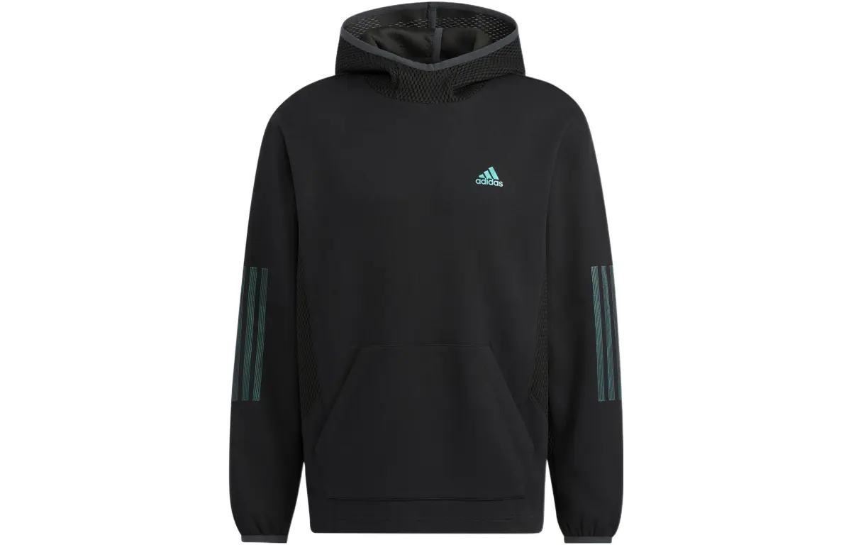 Adidas Sweatshirts Men's Black Hooded Moderate Straight Fit