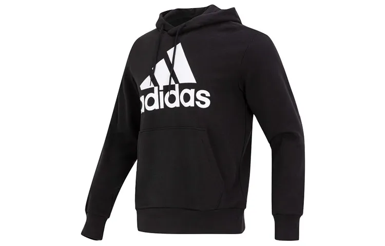 Adidas Sweatshirts Men's Black Hooded Moderate Straight Fit