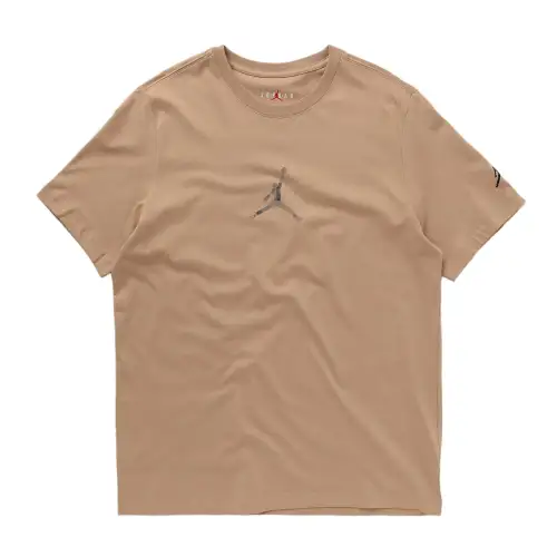 Jordan T Shirts Men's Brown Crew Neck Moderate Straight Fit