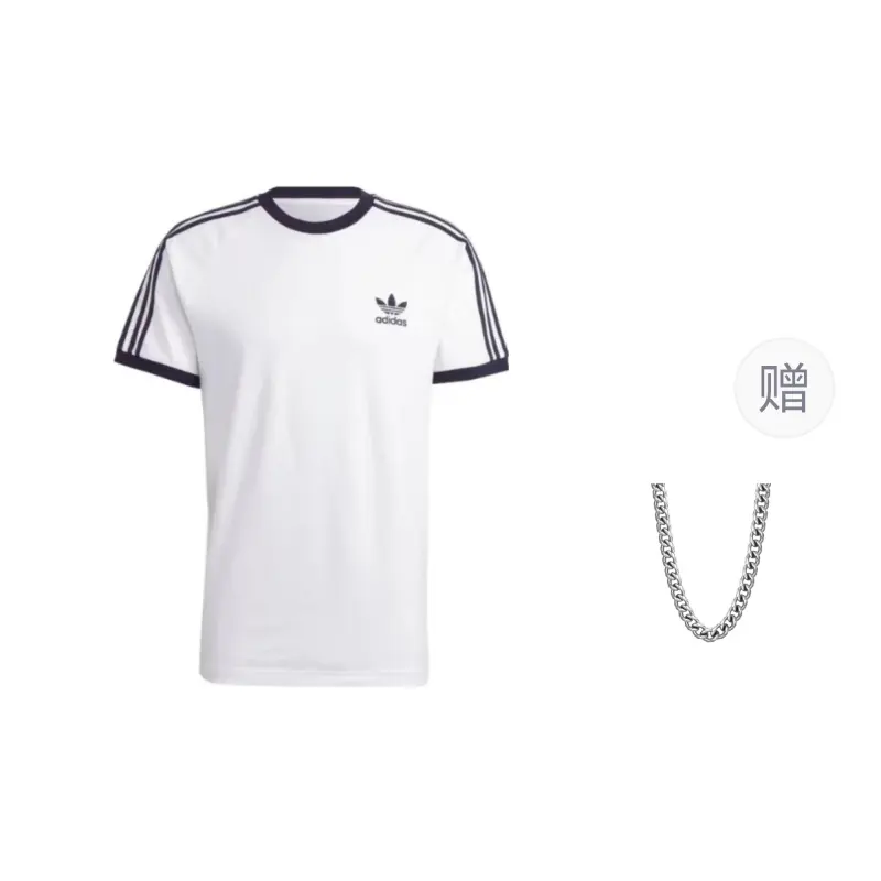 Adidas Originals Trefoil Collection T Shirt Unisex White Comes With Necklace