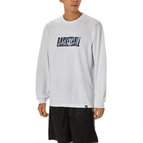 ASICS T Shirts Unisex White Crew Neck Moderate Straight Fit