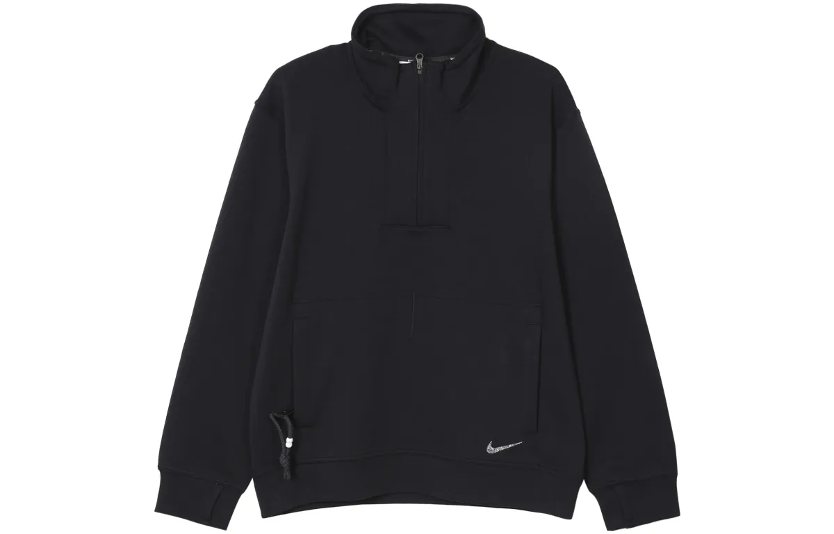 Nike Sweatshirts Men's Black Stand Collar Moderate Regular