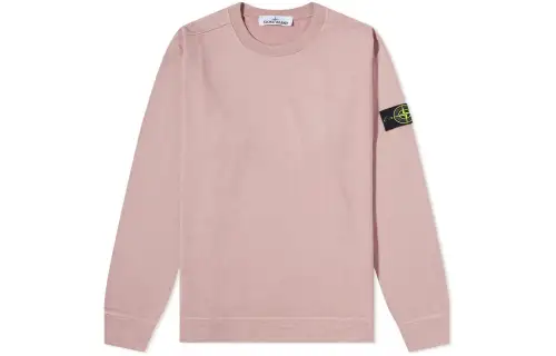 STONE ISLAND Sweatshirts Men's Pink Crew Neck Moderate Regular