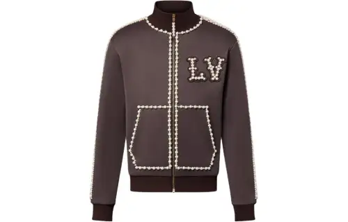 LOUIS VUITTON Technical Cotton Track Top Embellished With Pearls