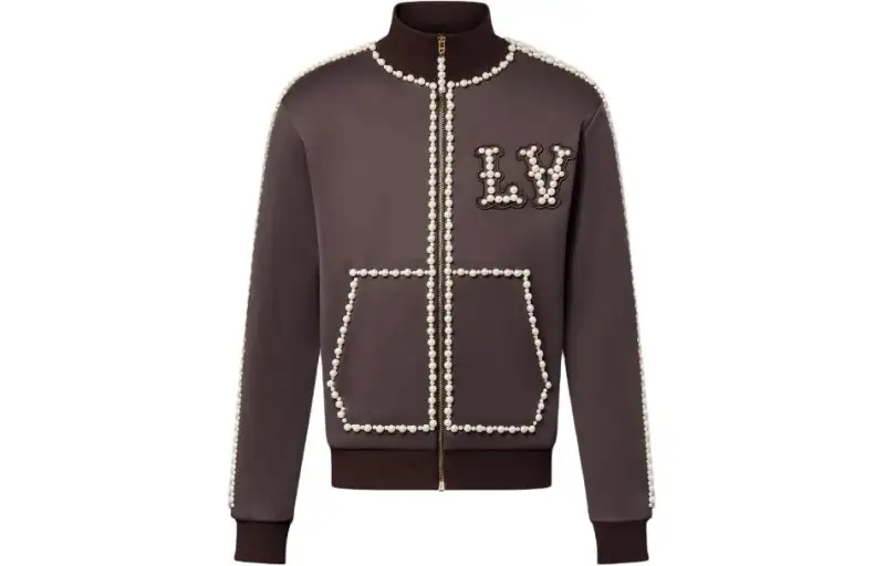 LOUIS VUITTON Technical Cotton Track Top Embellished With Pearls